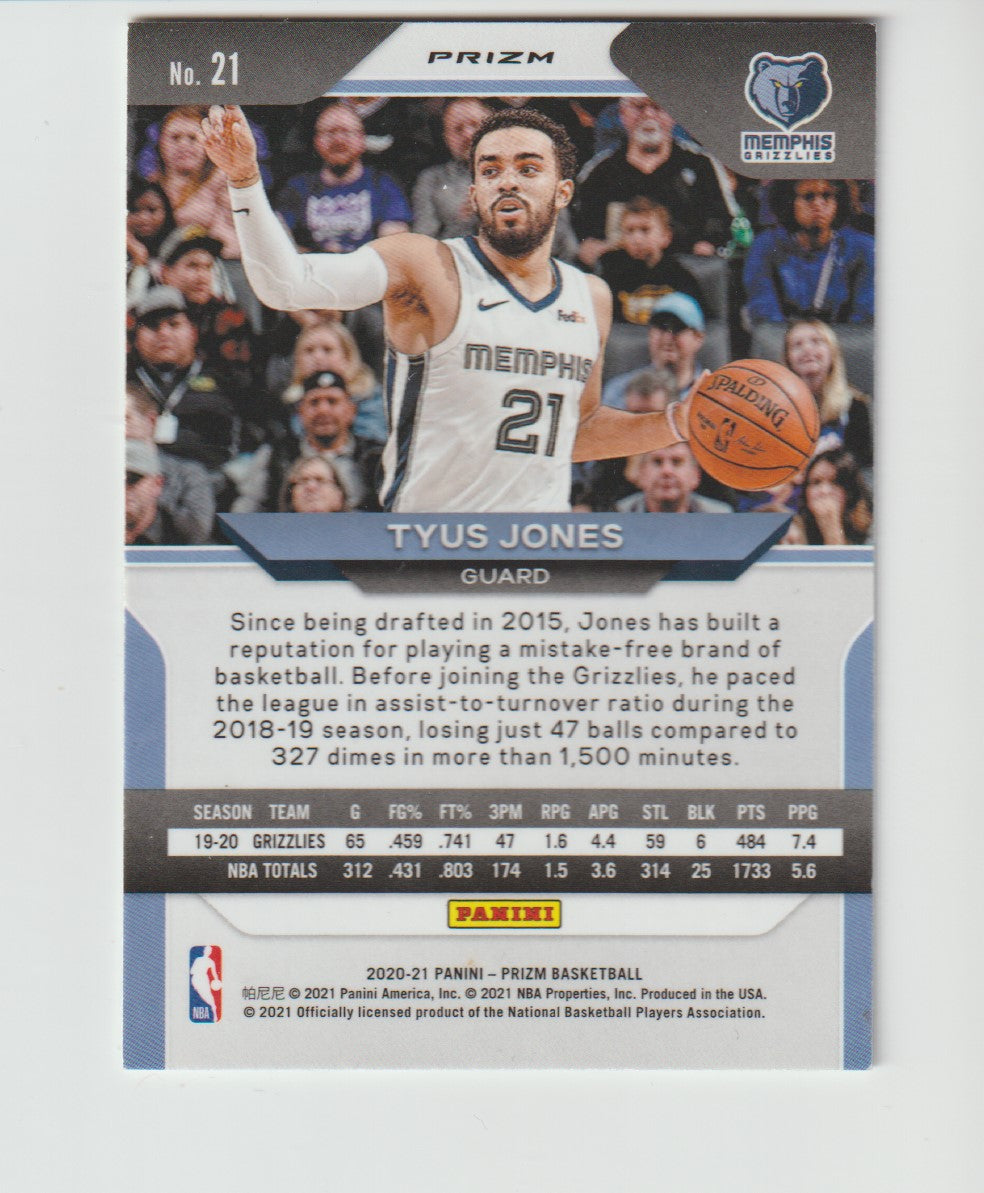 021 Tyus Jones - Memphis Grizzlies Silver Prizm