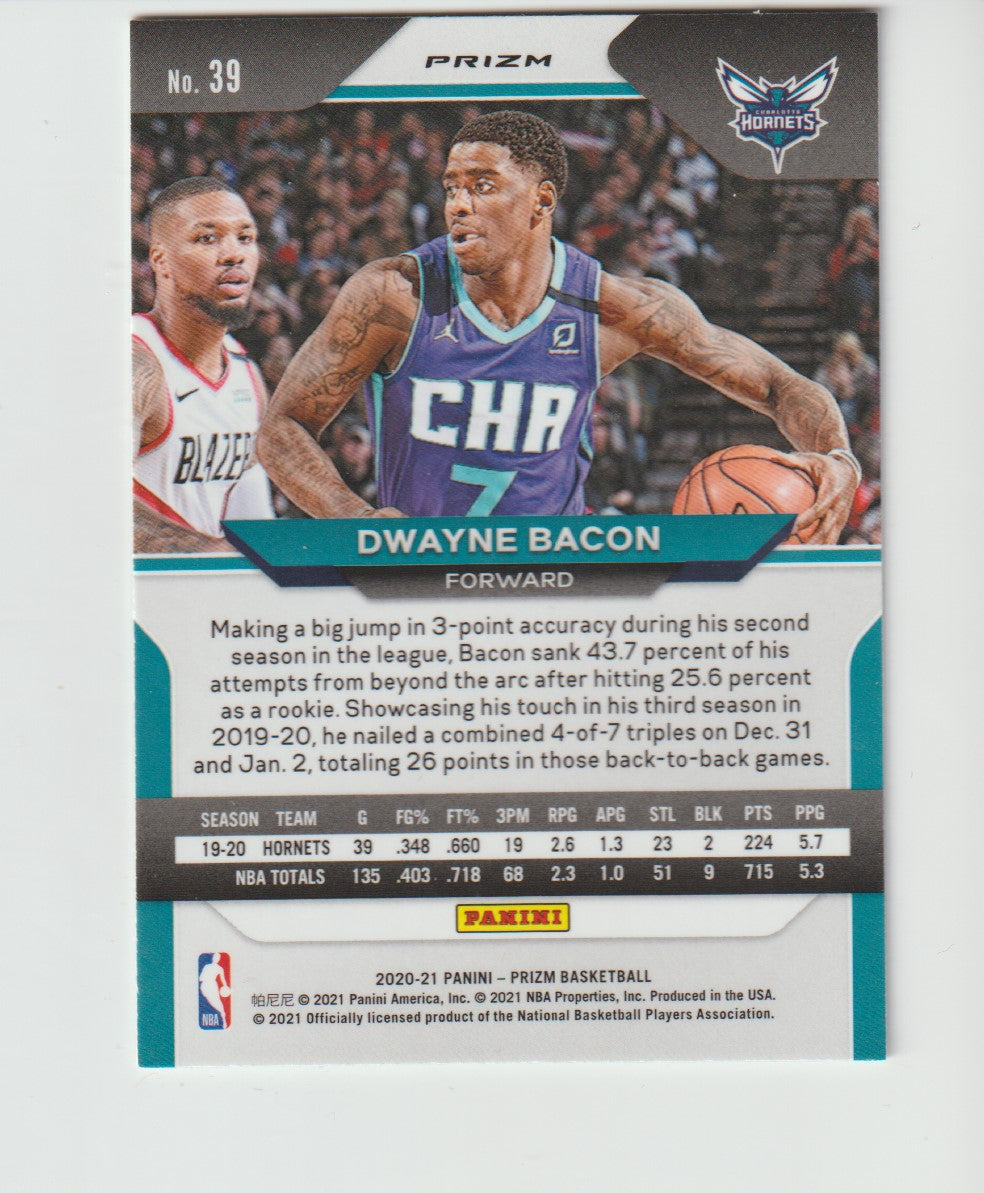 039 Dwayne Bacon - Charlotte Hornets Silver Prizm