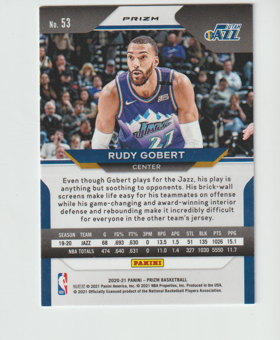 053 Rudy Gobert - Utah Jazz Silver Prizm