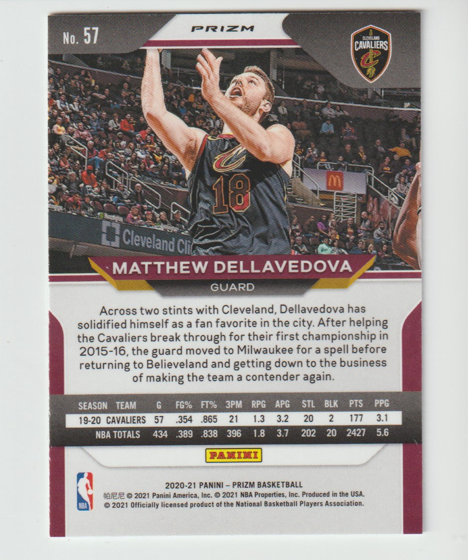 057 Matthew Dellavedova - Cleveland Cavaliers Silver Prizm