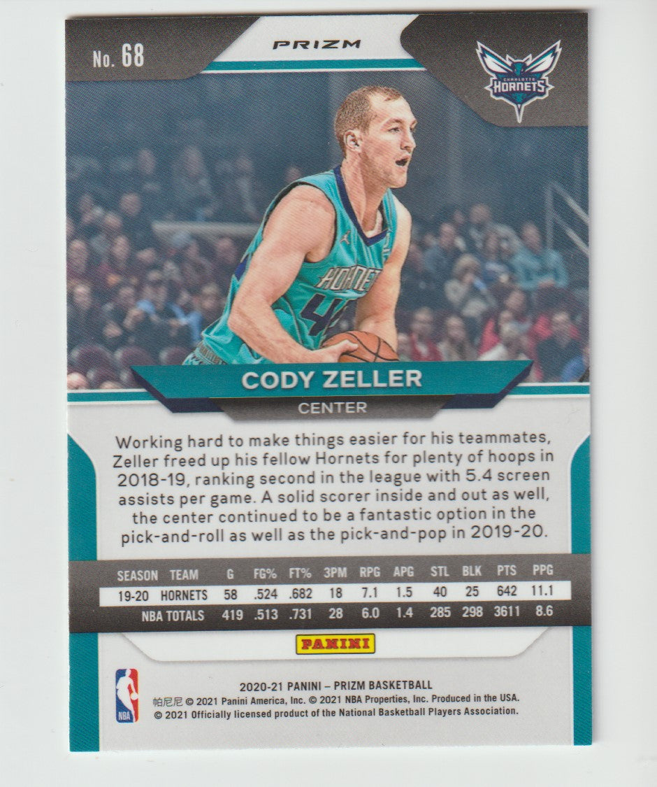 068 Cody Zeller - Charlotte Hornets Silver Prizm