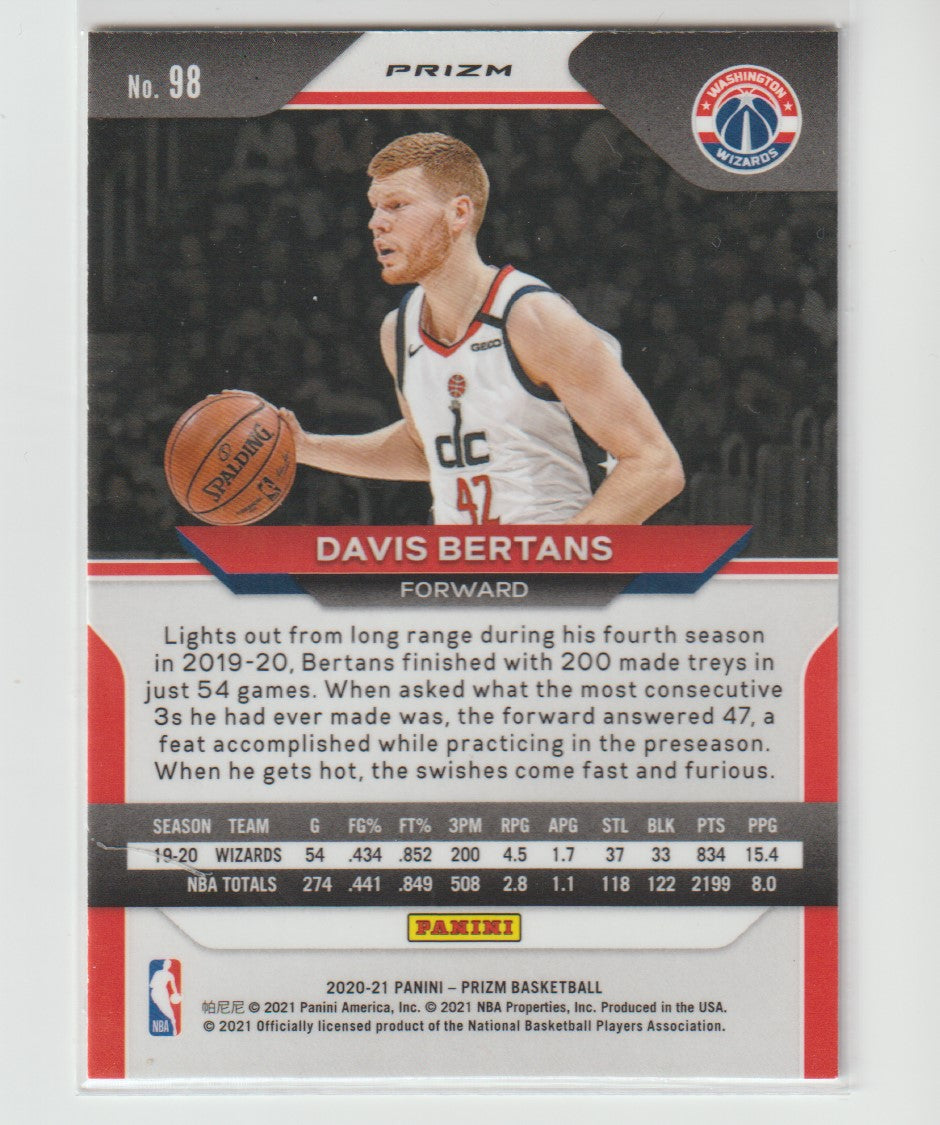 098 Davis Bertans - Washington Wizards Silver Prizm