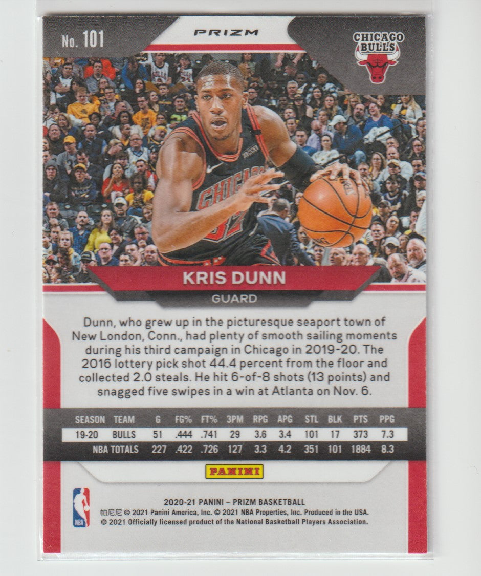 101 Kris Dunn - Chicago Bulls Silver Prizm