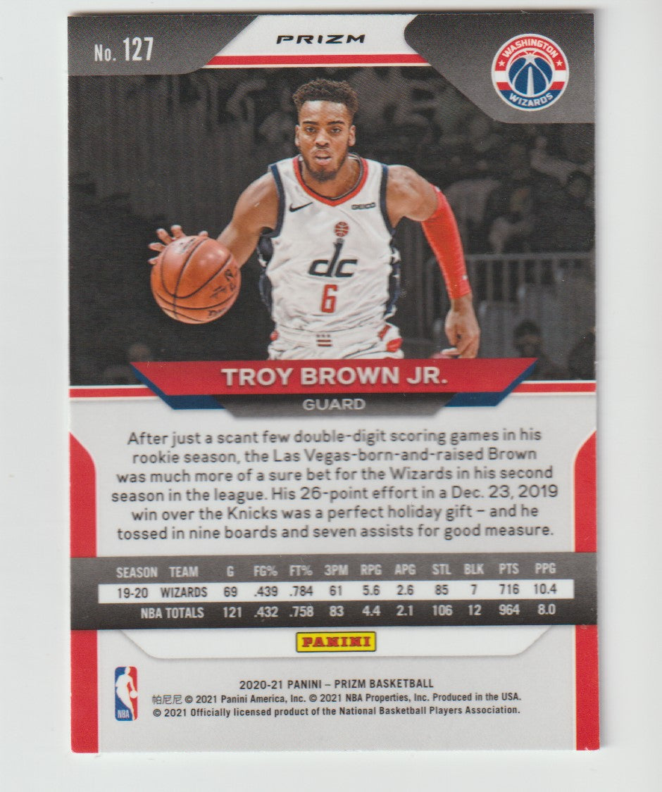 127 Troy Brown Jr. - Washington Wizards Silver Prizm