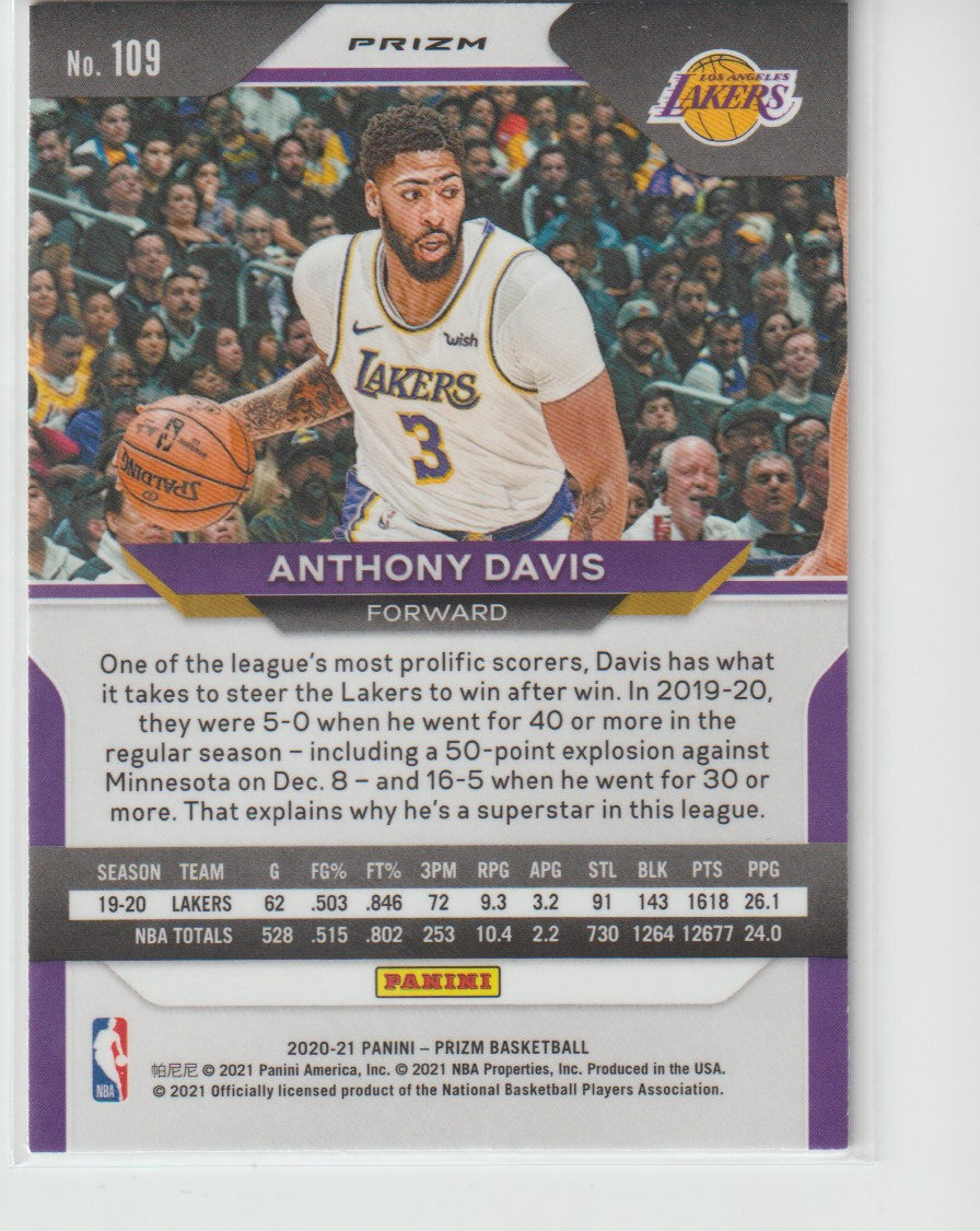 109 Anthony Davis - Los Angeles Lakers Red White Blue Prizm