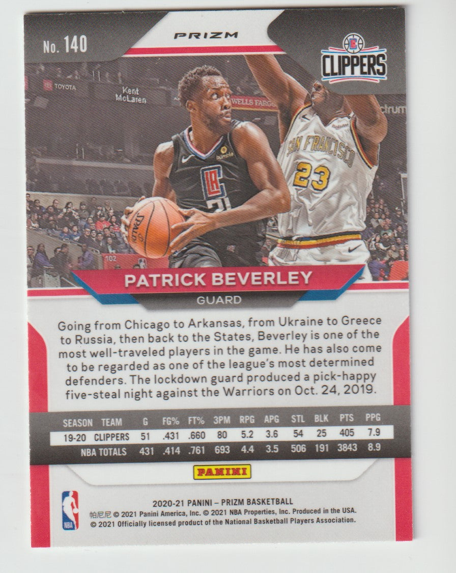 140 Patrick Beverley - Los Angeles Clippers Red White Blue Prizm