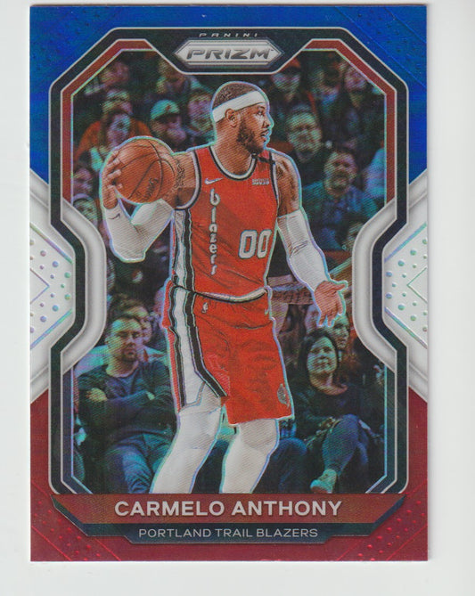 154 Carmelo Anthony - Portland Trail Blazers Red White Blue Prizm