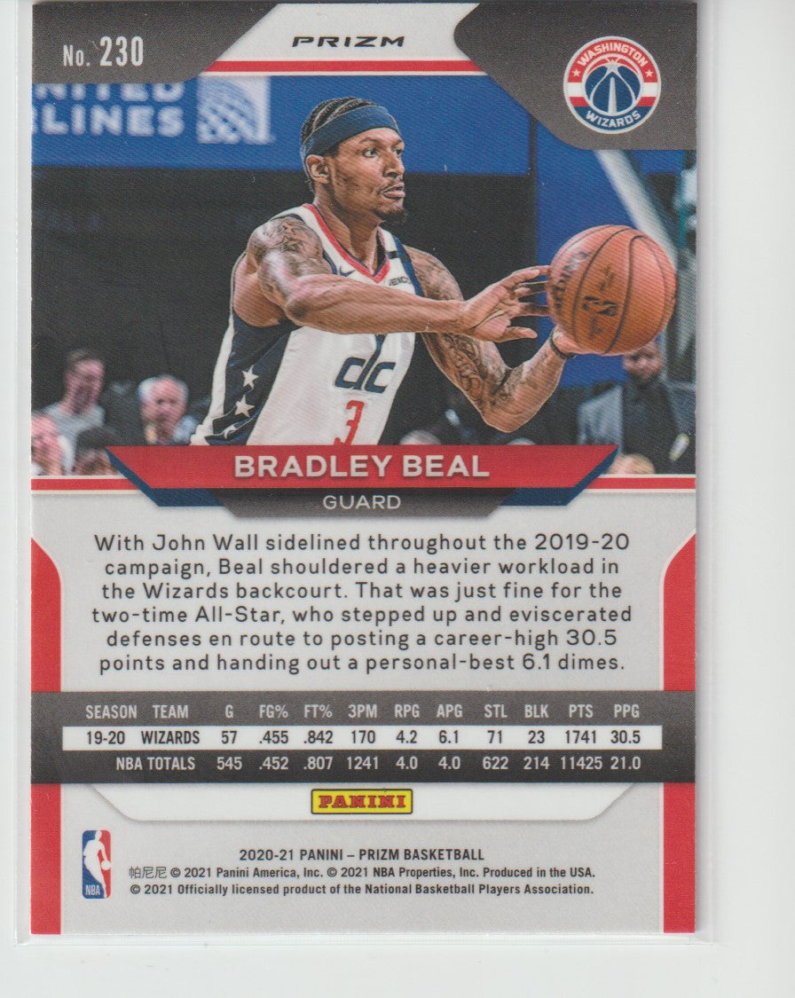 230 Bradley Beal - Washington Wizards Red White Blue Prizm