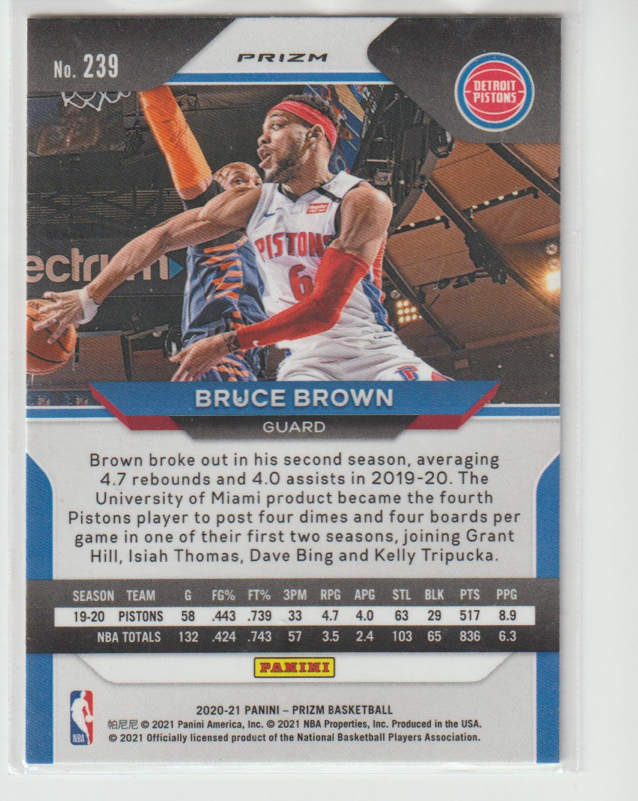 239 Bruce Brown - Detroit Pistons Silver Prizm