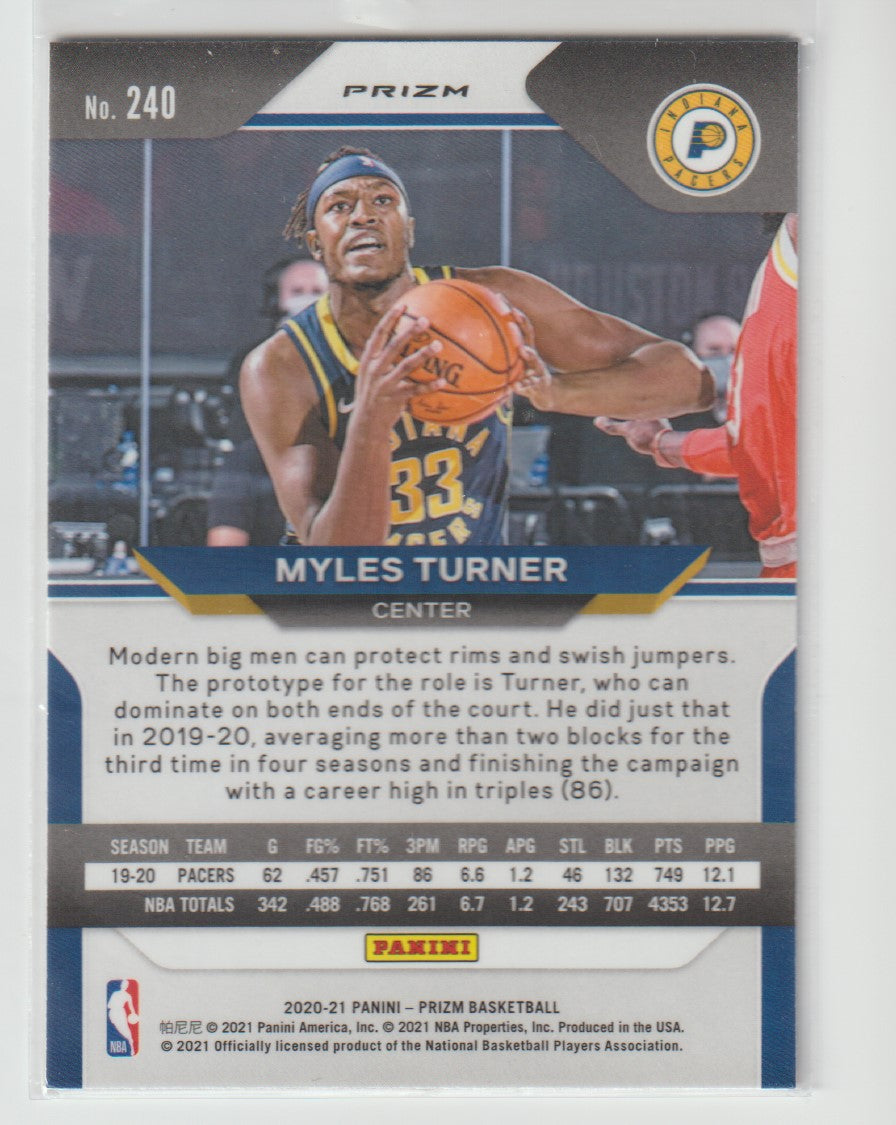 240 Myles Turner - Indiana Pacers Red White Blue Prizm