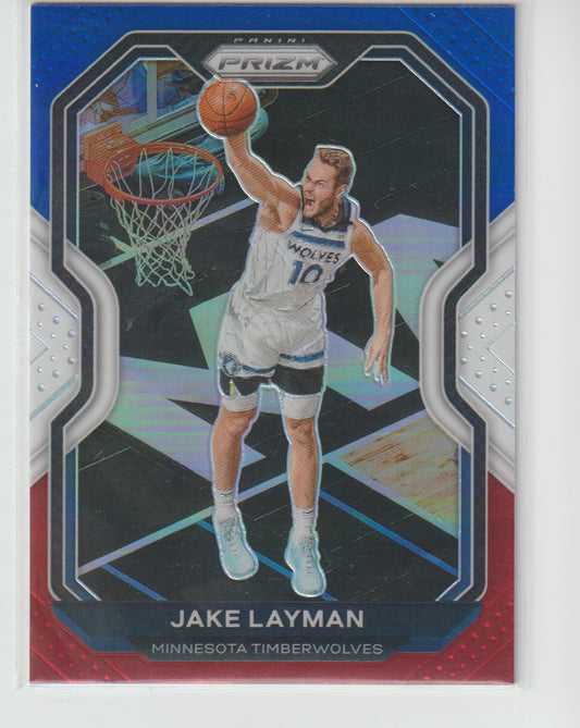 245 Jake Layman - Minnesota Timberwolves Red White Blue Prizm