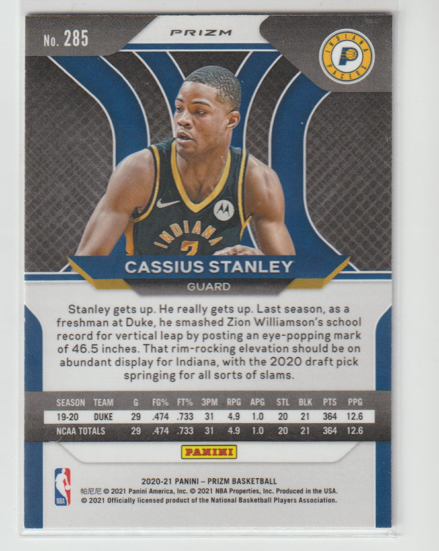 285 Cassius Stanley - Indiana Pacers Red White Blue Prizm