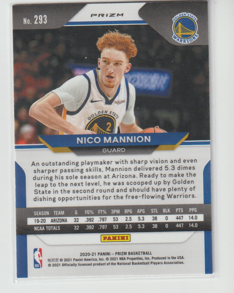 293 Nico Mannion - Golden State Warriors Red White Blue Prizm