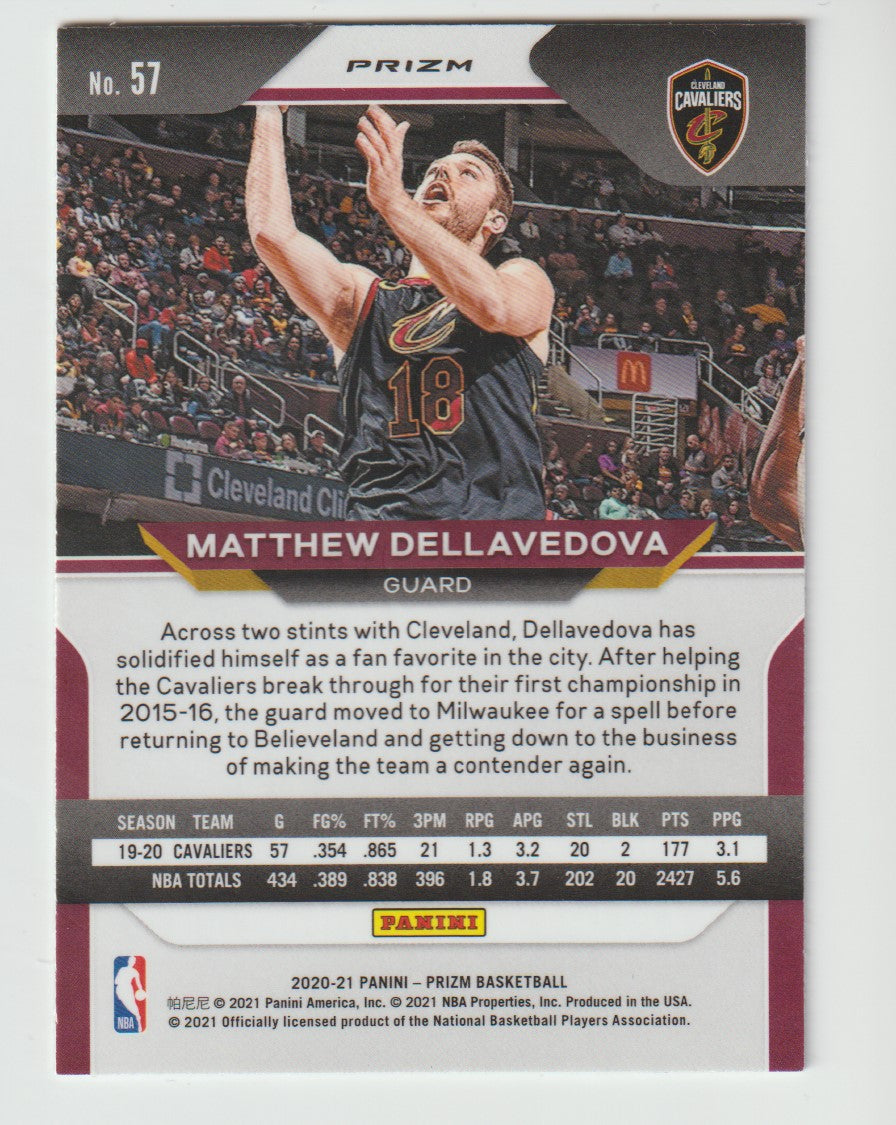 057 Matthew Dellavedova - Cleveland Cavaliers Purple Wave Prizm