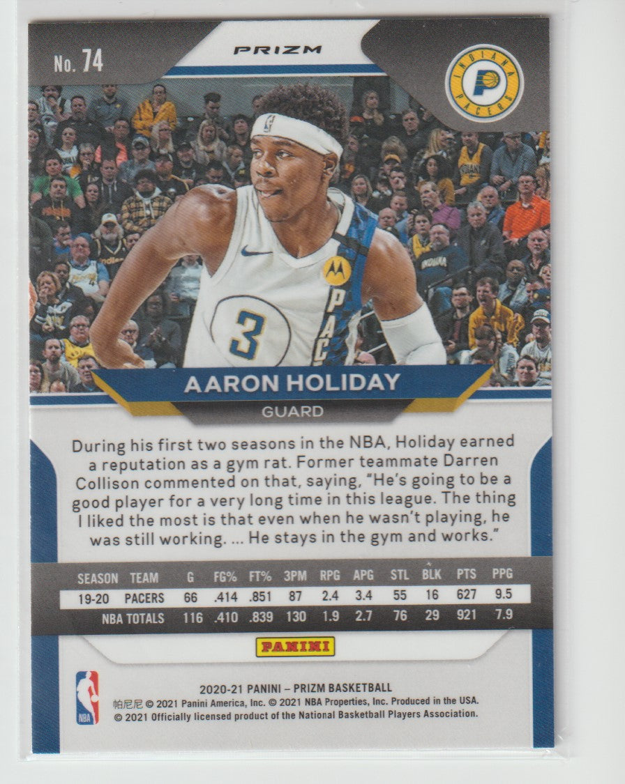 074 Aaron Holiday - Indiana Pacers Purple Wave Prizm