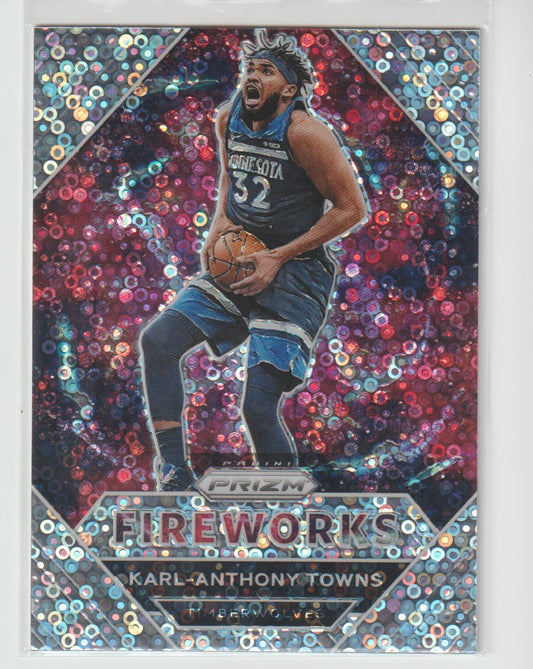 Fireworks  023 Karl-Anthony Towns - Minnesota Timberwolves Fast Break Prizm