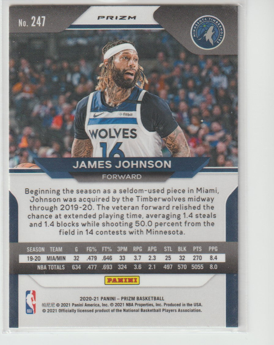 247 James Johnson - Minnesota Timberwolves Silver Prizm