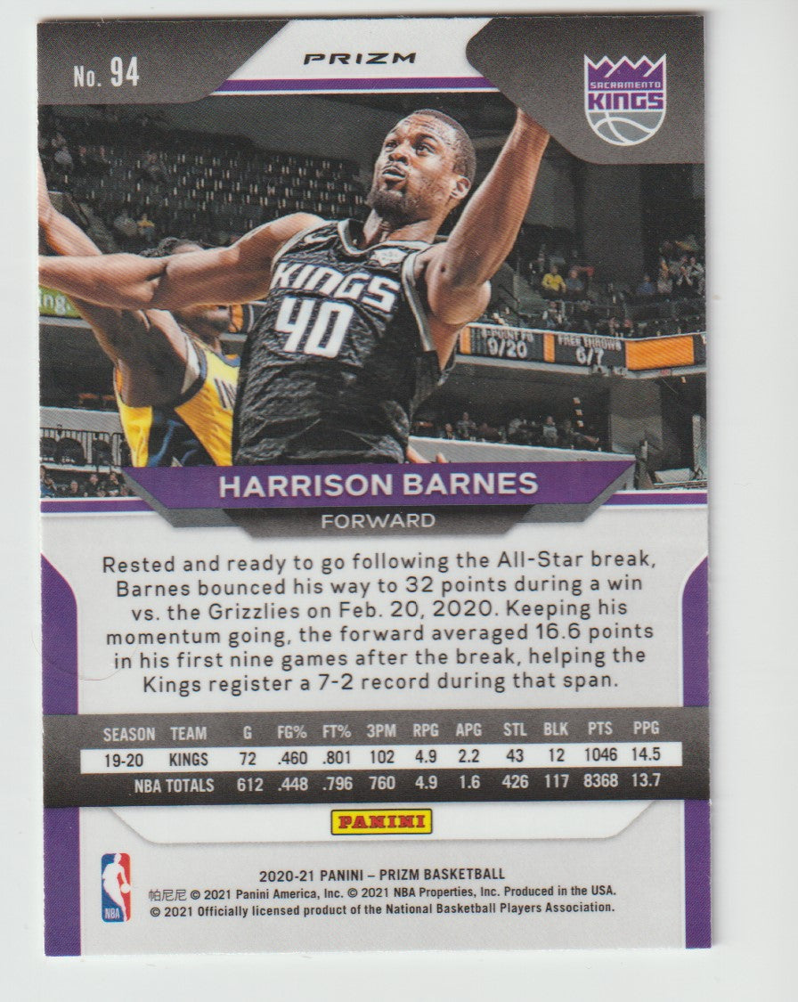 094 Harrison Barnes - Sacramento Kings Ruby Wave Prizm