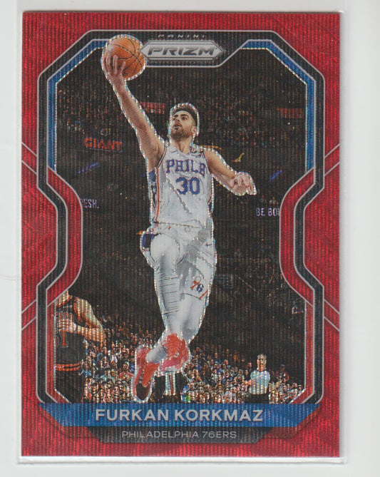 160 Furkan Korkmaz - Philadelphia 76ers Ruby Wave Prizm