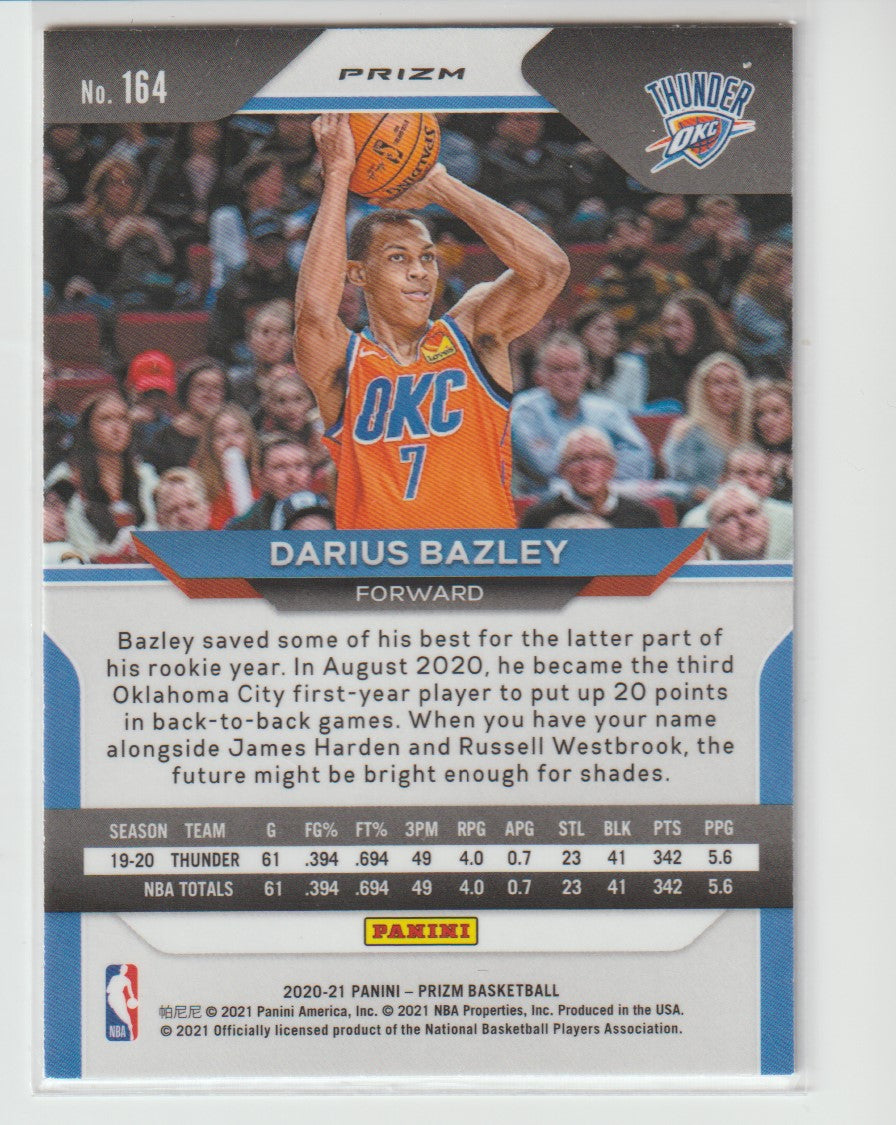 164 Darius Bazley - Oklahoma City Thunder Ruby Wave Prizm