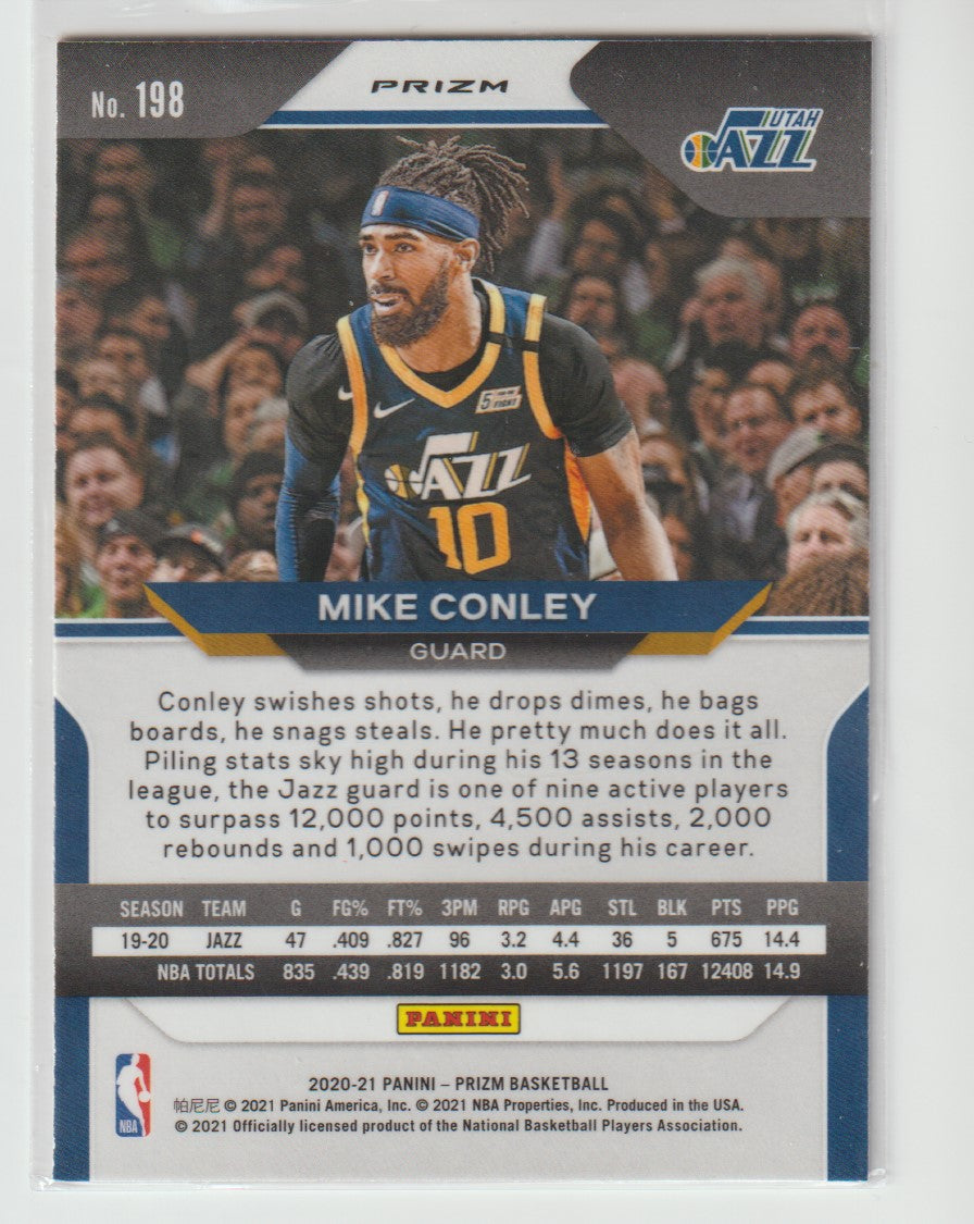 198 Mike Conley - Utah Jazz Ruby Wave Prizm