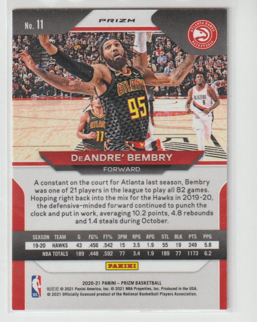 011 DeAndre' Bembry - Atlanta Hawks Red White Blue Prizm