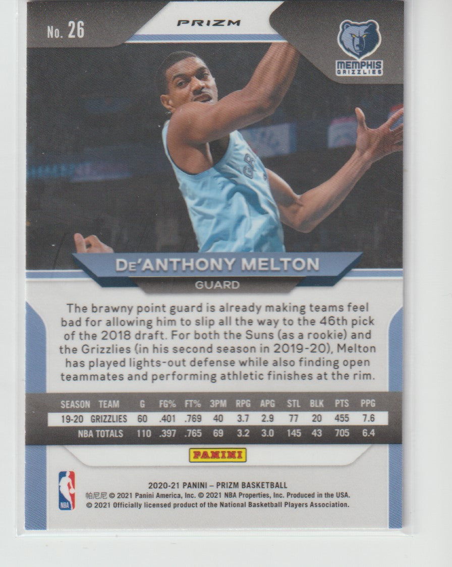 026 De'Anthony Melton - Memphis Grizzlies Red White Blue Prizm