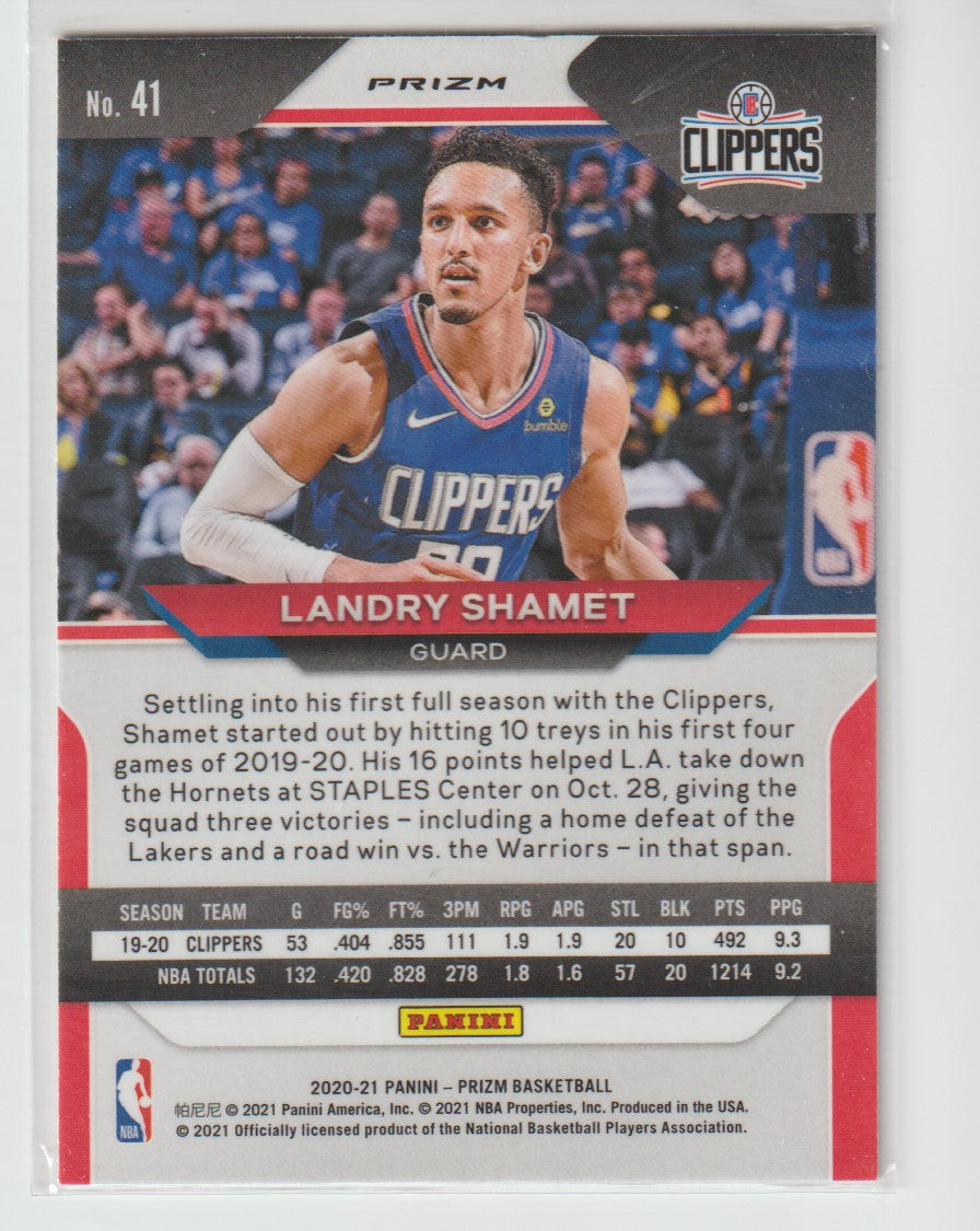 041 Landry Shamet - Los Angeles Clippers Red White Blue Prizm