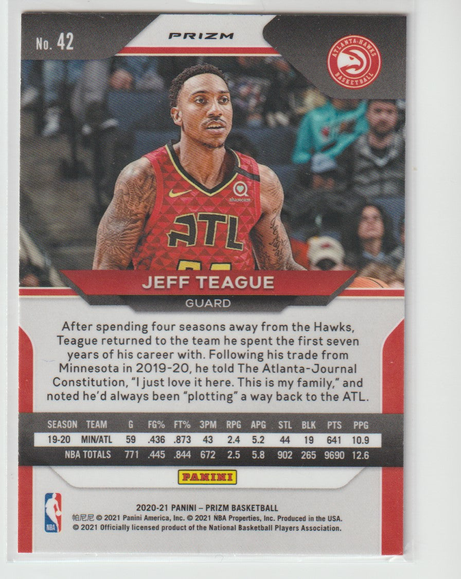 042 Jeff Teague - Atlanta Hawks Red White Blue Prizm