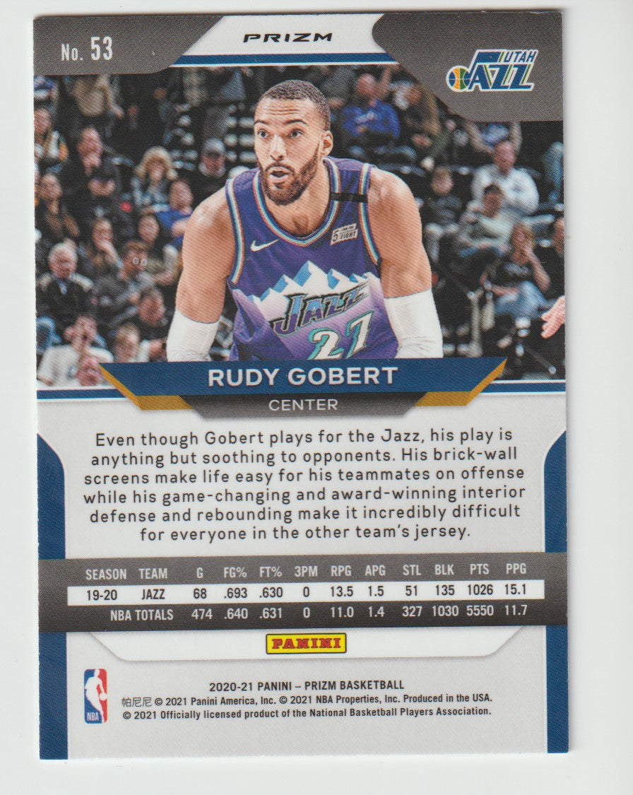 053 Rudy Gobert - Utah Jazz Red White Blue Prizm