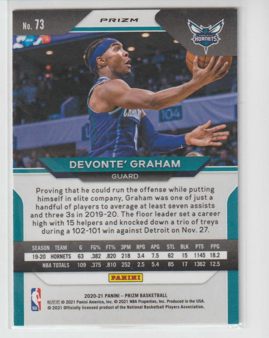 073 Devonte' Graham - Charlotte Hornets Red White Blue Prizm