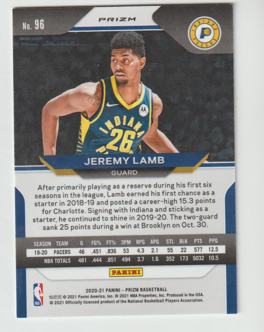 096 Jeremy Lamb - Indiana Pacers Red White Blue Prizm