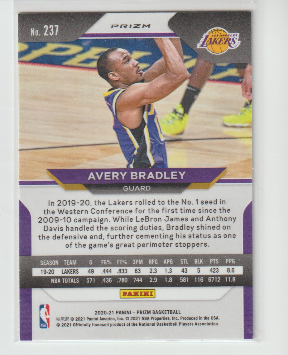 237 Avery Bradley - Los Angeles Lakers Green Prizm