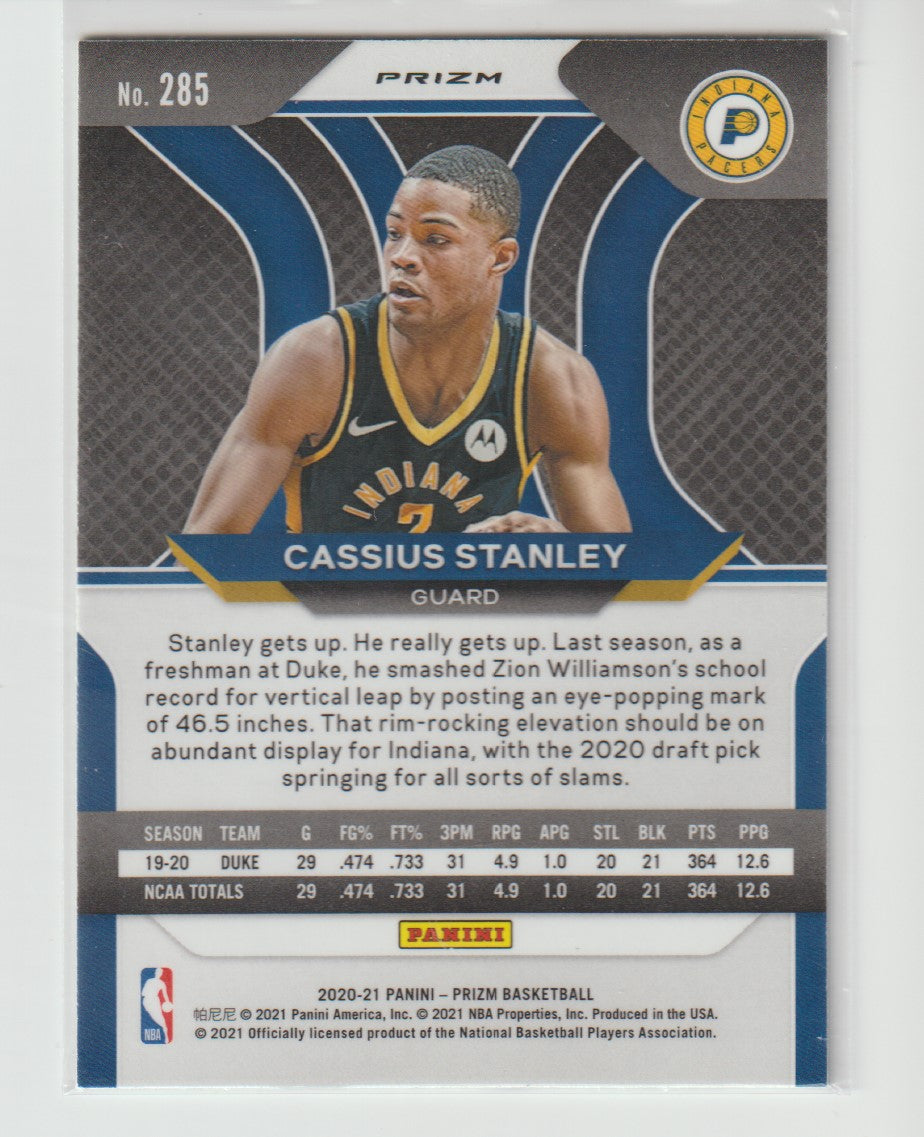 285 Cassius Stanley - Indiana Pacers Green Prizm