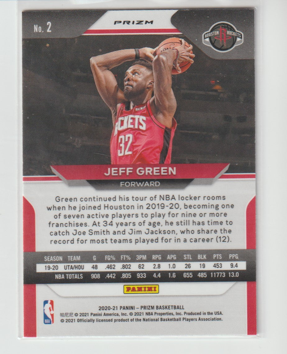 002 Jeff Green - Houston Rockets Red Ice Prizm