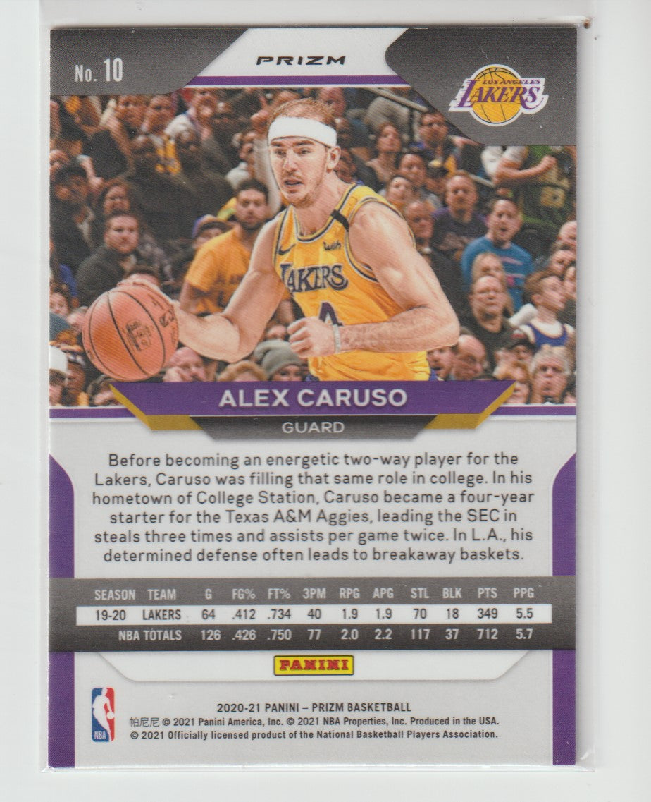 010 Alex Caruso - Los Angeles Lakers Red Ice Prizm