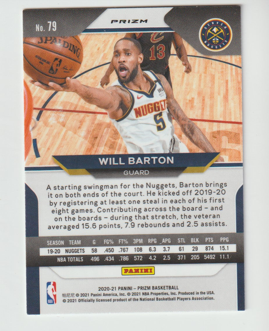 079 Will Barton - Denver Nuggets Red Ice Prizm