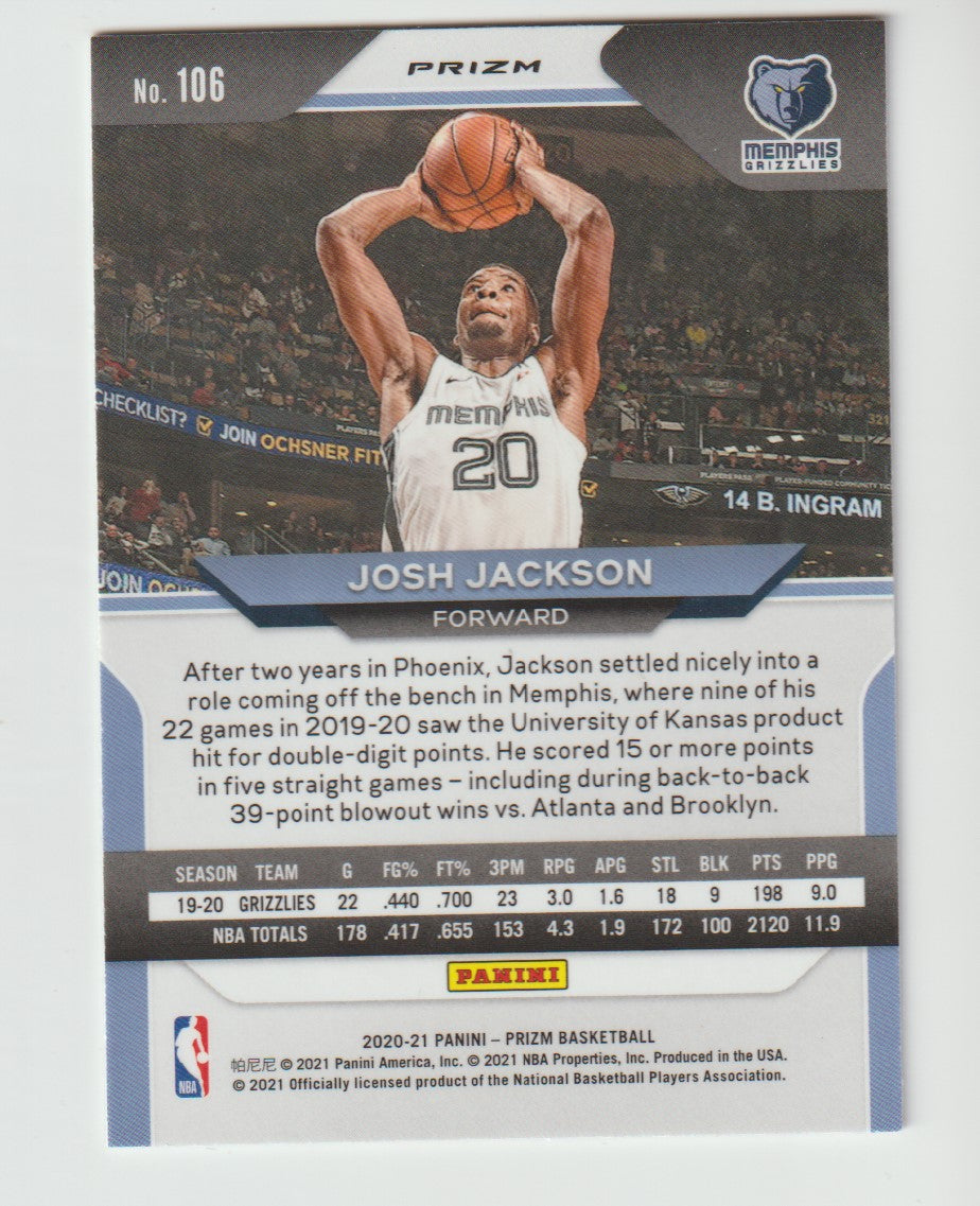 106 Josh Jackson - Memphis Grizzlies Red Ice Prizm