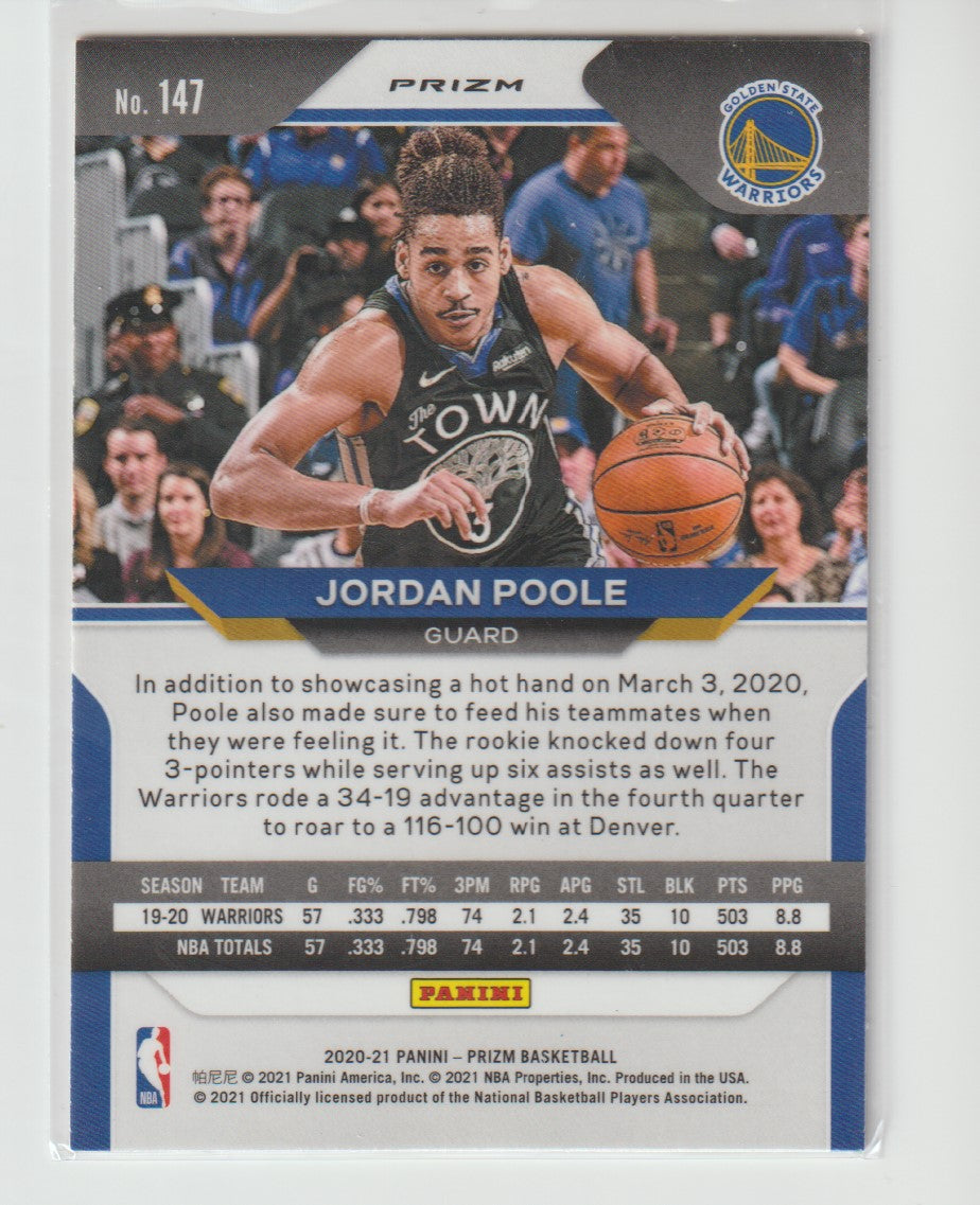 147 Jordan Poole - Golden State Warriors Red Ice Prizm