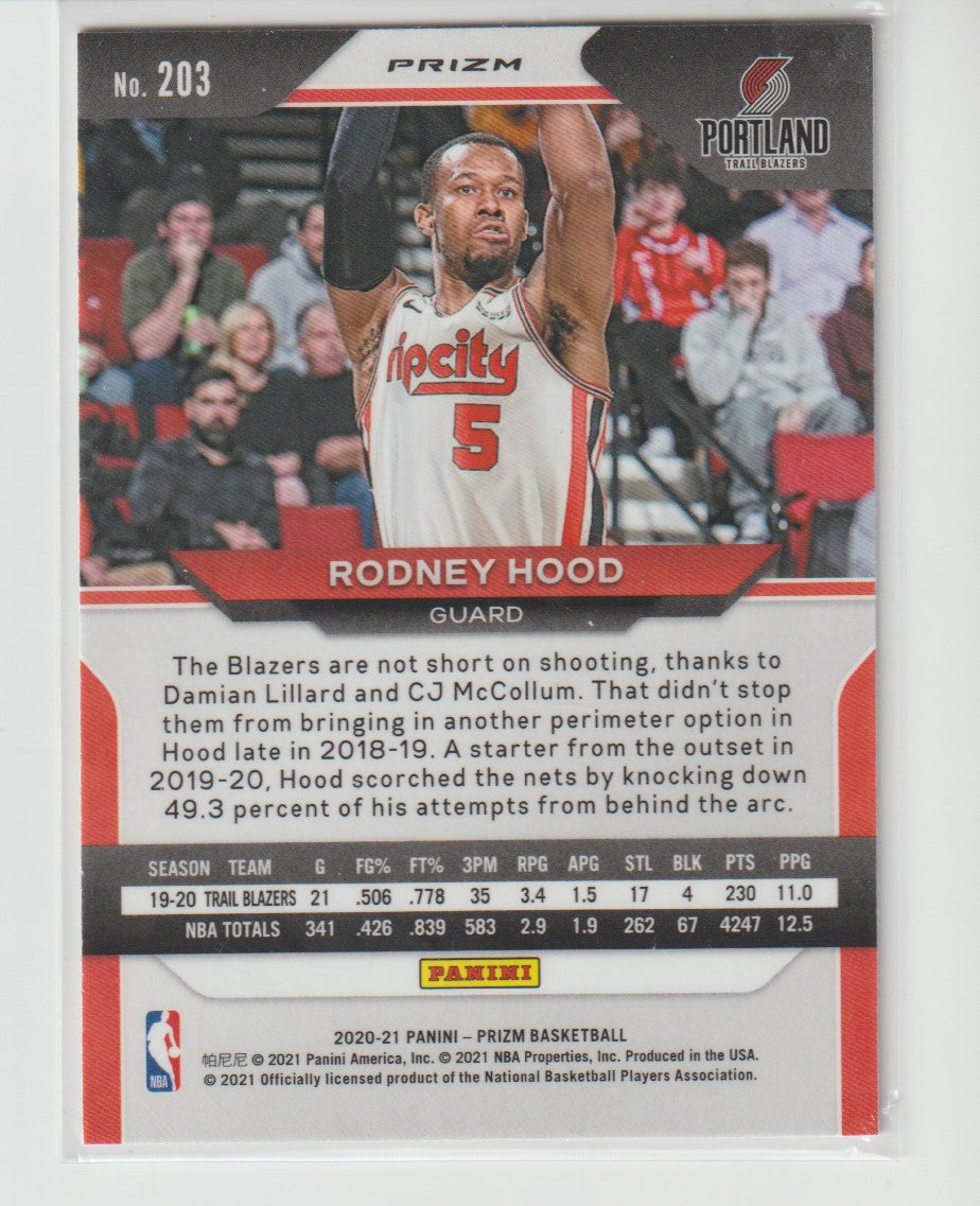 203 Rodney Hood - Portland Trail Blazers Red Ice Prizm