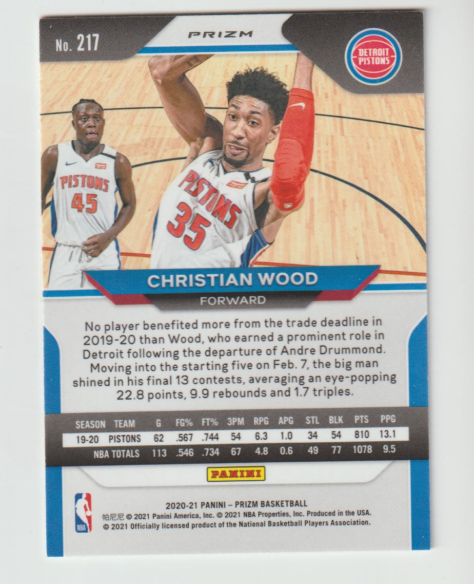 217 Christian Wood - Detroit Pistons Red Ice Prizm