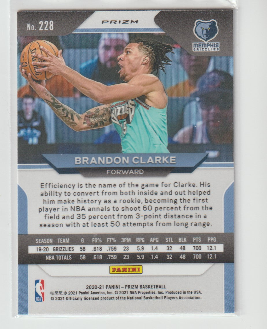 228 Brandon Clarke - Memphis Grizzlies Red Ice Prizm