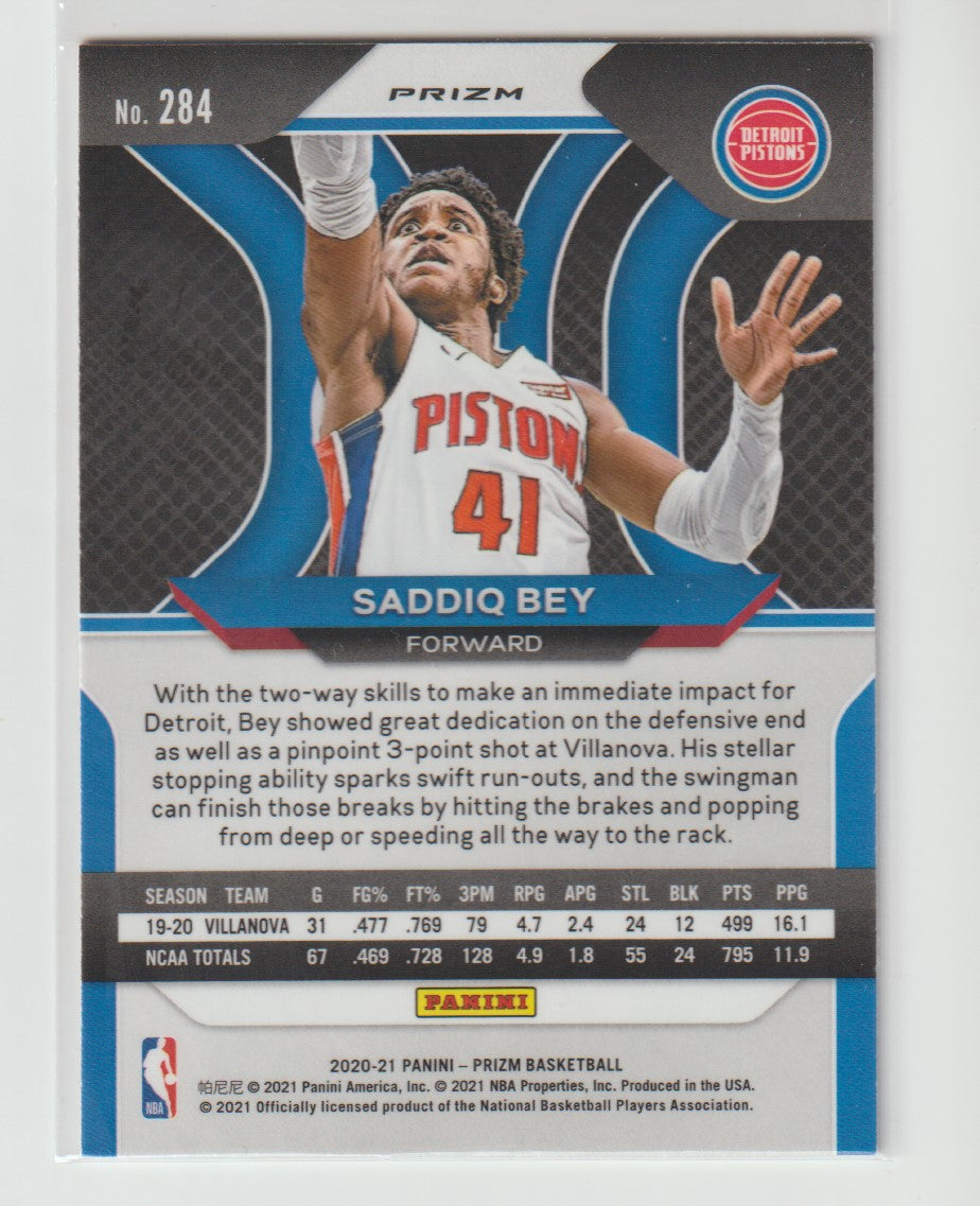 284 Saddiq Bey - Detroit Pistons Red Ice Prizm