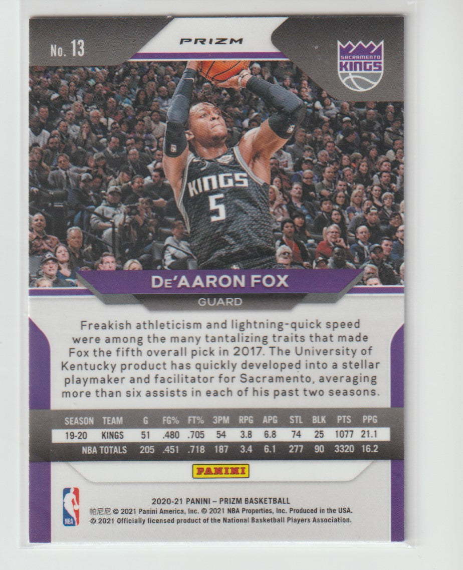 013 De'Aaron Fox - Sacramento Kings Blue Wave Prizm