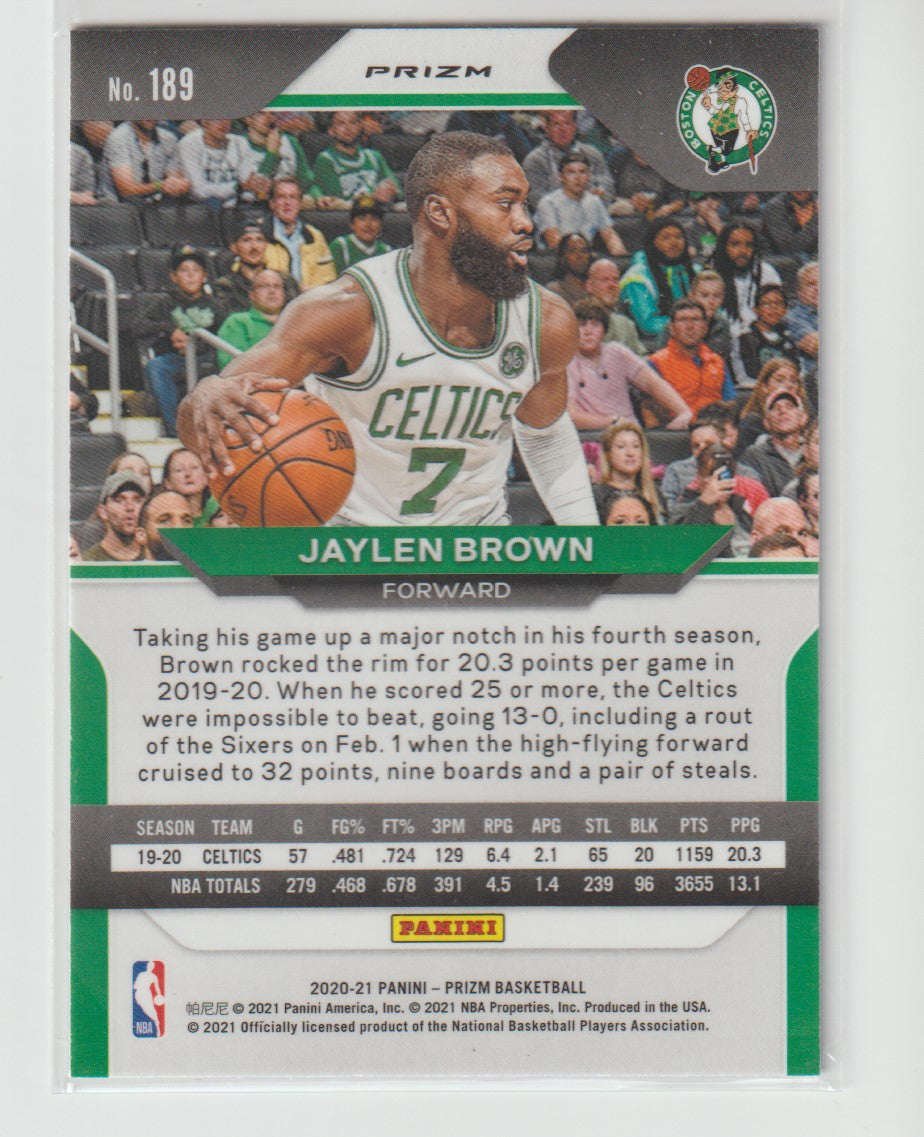 189 Jaylen Brown - Boston Celtics  Blue Wave Prizm