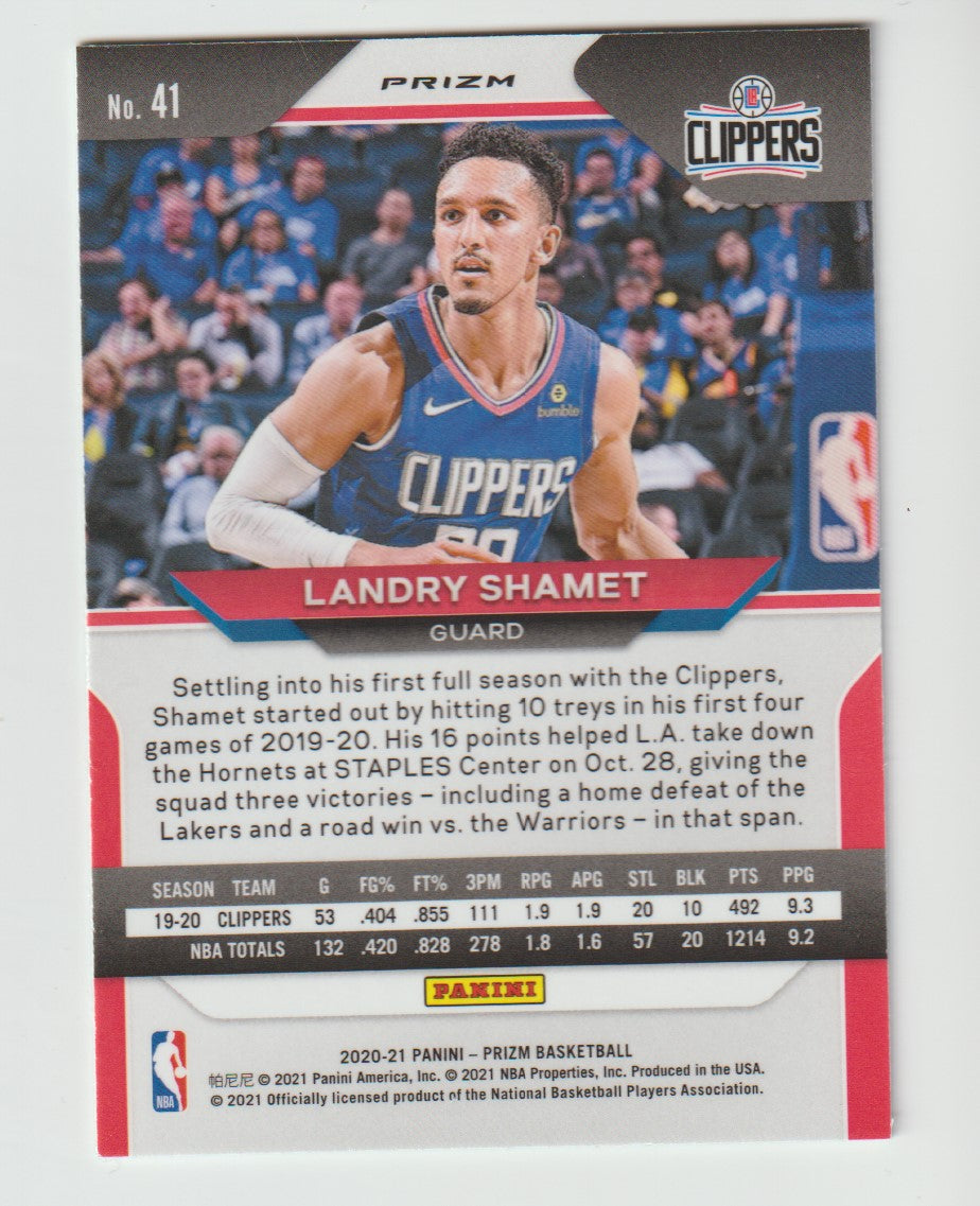 041 Landry Shamet - Los Angeles Clippers Green Prizm