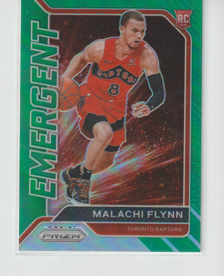 Emergent 016 Malachi Flynn - Toronto Raptors Green Prizm