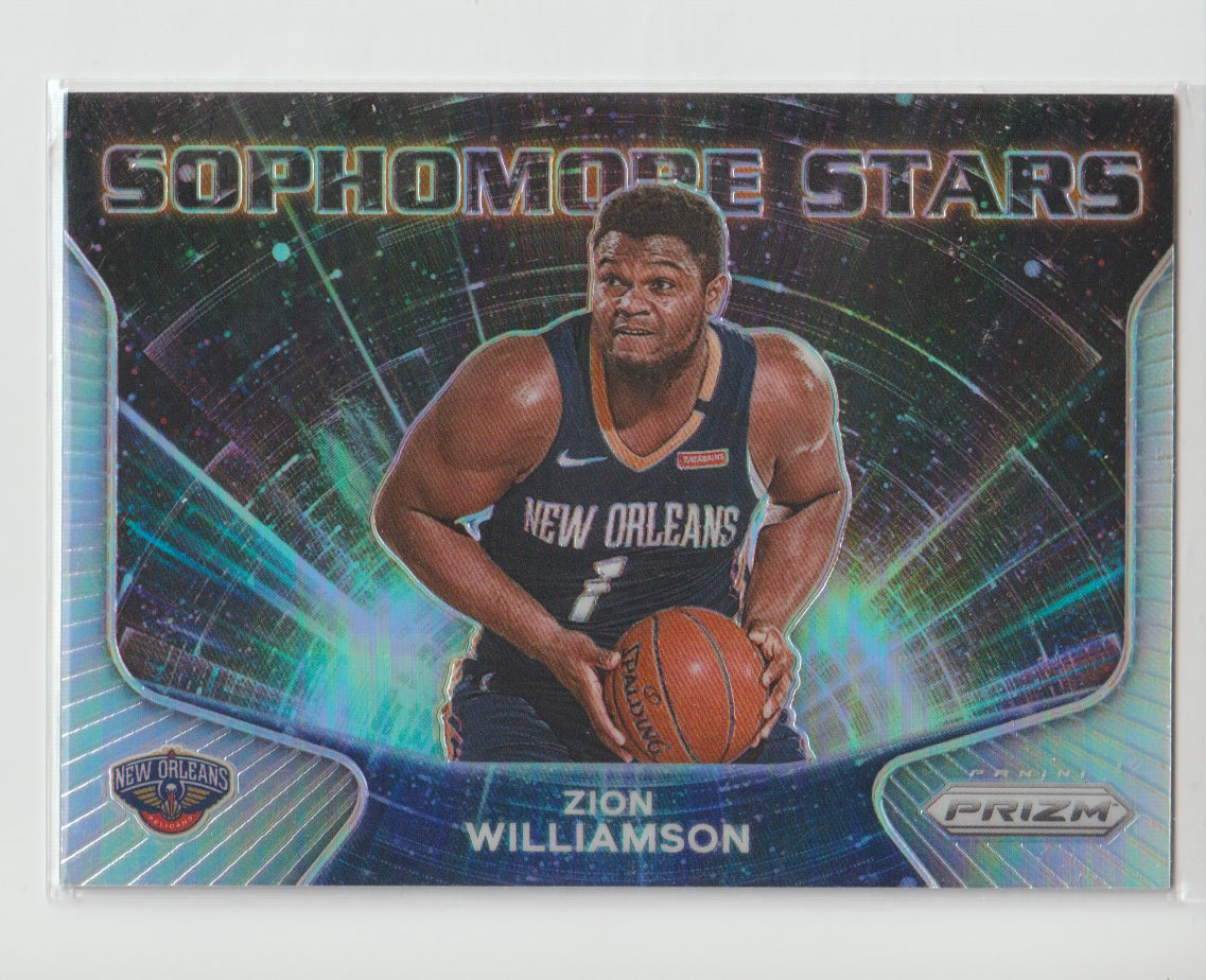 Sophomore Stars 003 Zion Williamson - New Orleans Pelicans  Silver Prizm