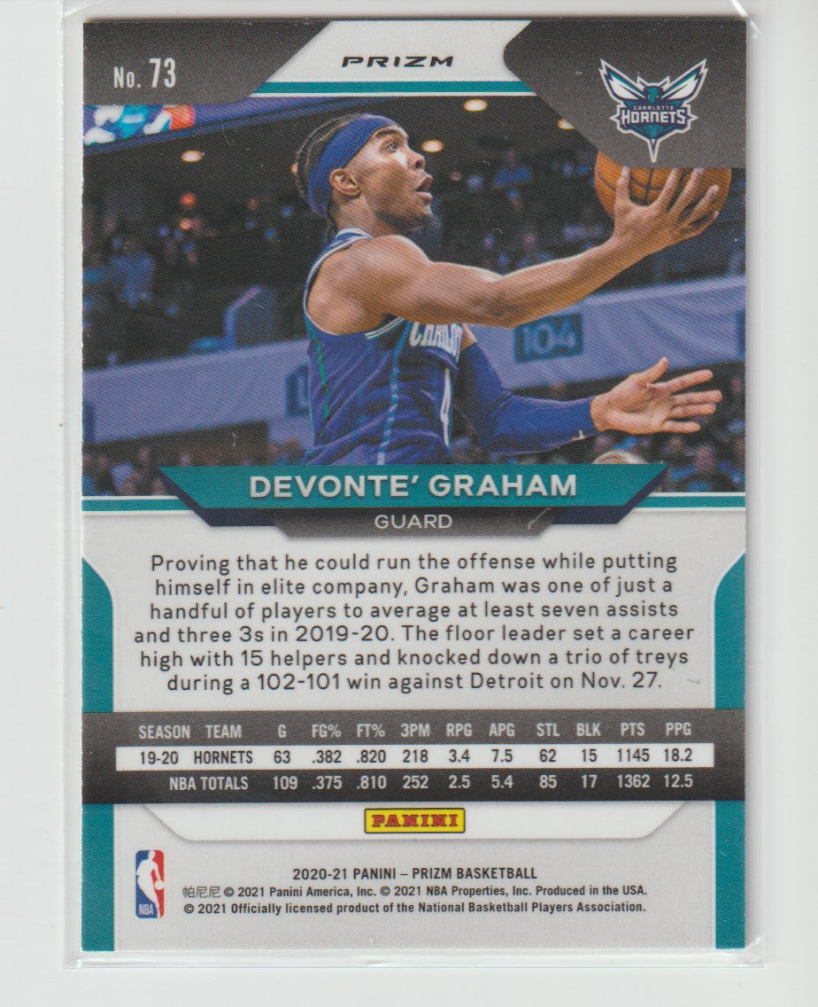 073 Devonte' Graham - Charlotte Hornets Green Prizm