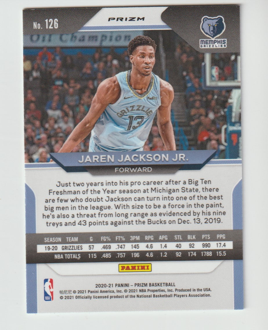 126 Jaren Jackson Jr. - Memphis Grizzlies Green Prizm